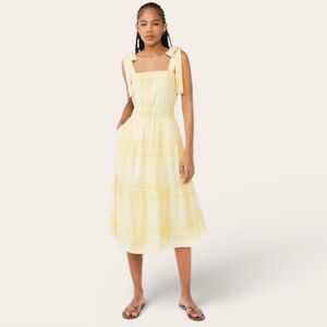 Women's Confetti Madras Free Assembly Midi Sundress w/Tie Shoulder Straps XXL